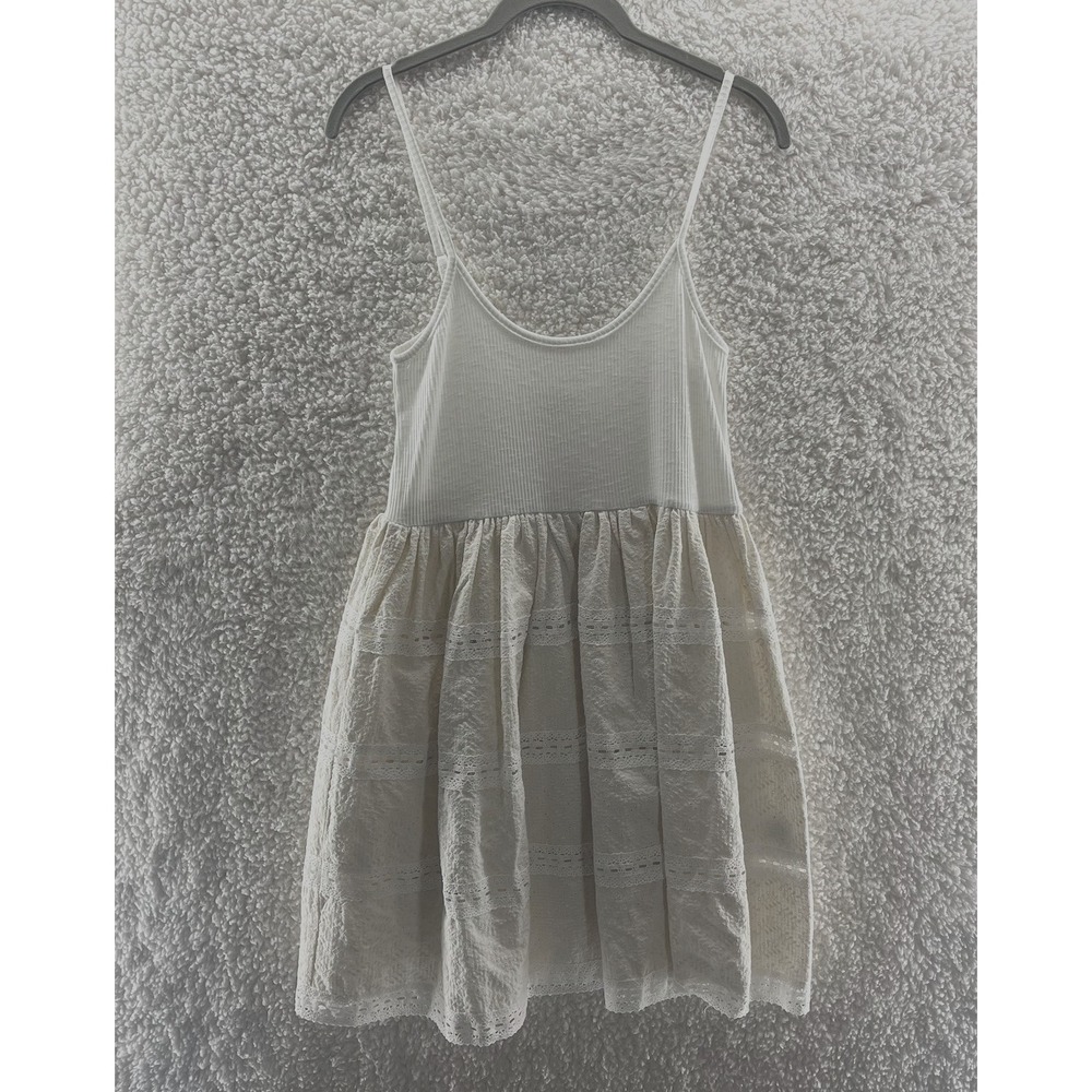 POL Dress Women's Size Small Eyelet Cream Short Preppy Western Flirty Cowgirl